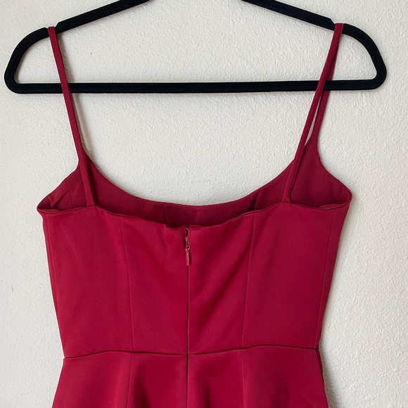 HOUSE OF CB‎ XS PLUS CUP Casimira' Wine red barbie Satin Corset Midi Dress - Picture 10 of 14